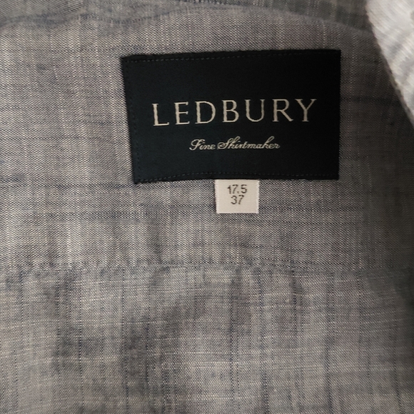 Men's Blue Linen Shirt - Picture 3 of 6